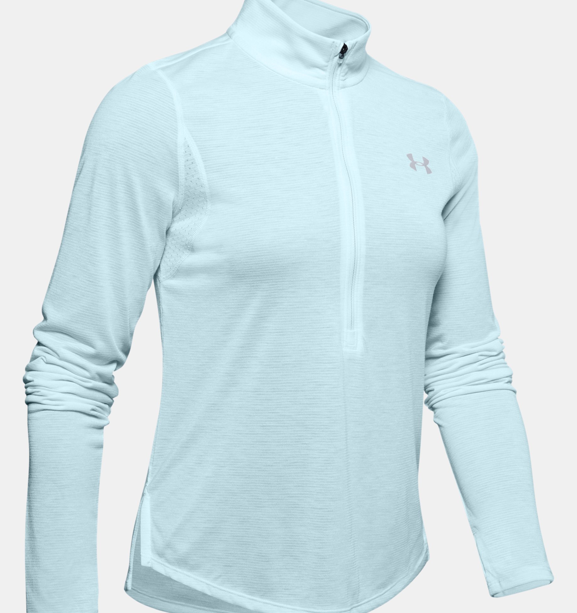Under Armour Womens UA Streaker 2.0 Half Long Sleeve Warm Running Hushed Pink/Hushed Pink/Reflective Zip Up Top with Modern Fabric SM 662 Under Armour Womens UA Streaker 2.0 Half Long Sleeve Warm Running Hushed Pink/Hushed Pink/Reflective Zip Up Top with Modern Fabric SM 662
